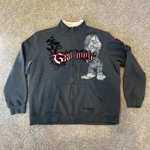 Disneyland Resort Grumpy Embroidered full zip sweatshirt. Sherpa fleece lined.